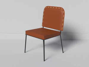 Stitched leather chair 3D Model