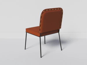 Stitched leather chair 3D Model