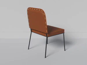 Stitched leather chair 3D Model