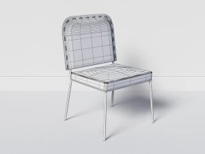 Stitched leather chair 3D Model