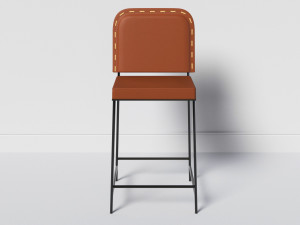 stitched leather chair b 3D Model