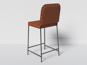 stitched leather chair b 3D Модель