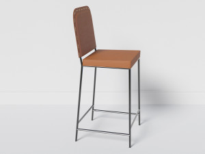 stitched leather chair b 3D Модель