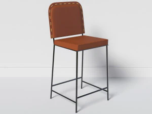 stitched leather chair b 3D Model
