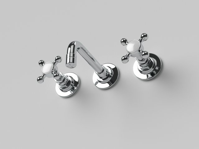 Wall-Mount Faucet - Ultra HD Model 3D .c4d .max .obj .3ds .fbx .stl .blend