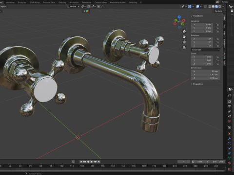 Torneira de Parede - Ultra HD Modelo 3D