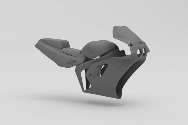 3d printable 1990s kawasaki zx7 body 3D 프린트 모델 .c4d .max .obj .3ds .fbx .stl .blend 