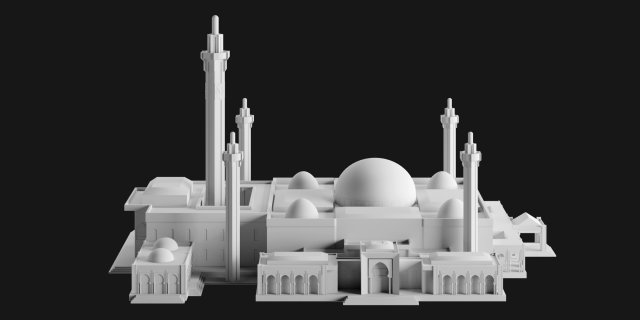 Massalikoul Djinane Mosque - Giant 3D Printable Model Modèles 3D en vedette .c4d .max .obj .3ds .fbx .stl .blend