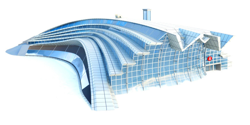 West Kowloon Station Main Terminal - Premium Modèle 3D .c4d .max .obj .3ds .fbx .stl .blend