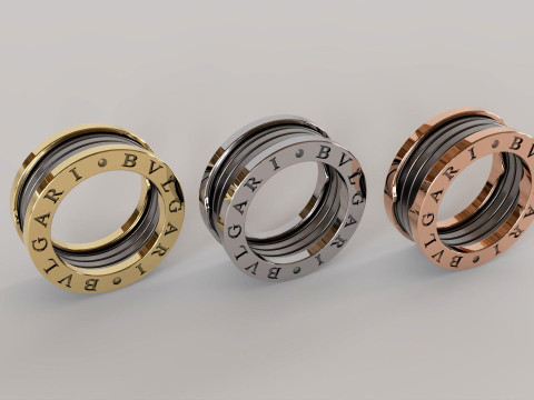 B Zero1 Spiral Ring 3D Model