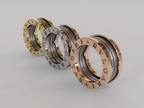 B Zero1 Spiral Ring 3D Model