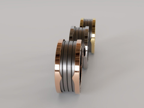 B Zero1 Spiral Ring 3D Model