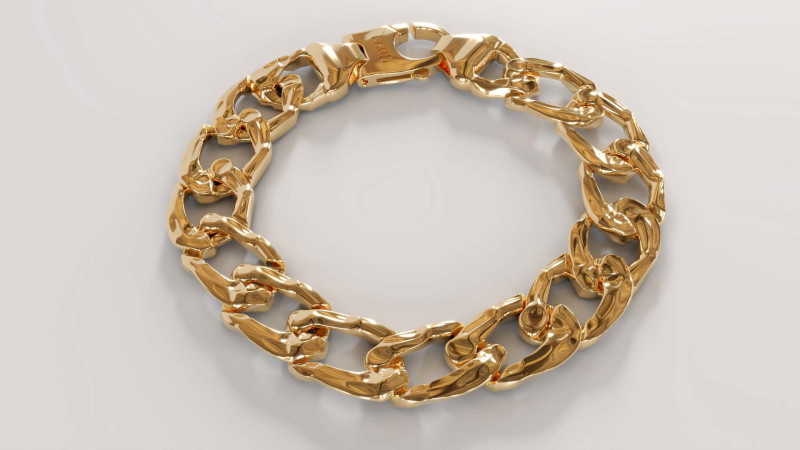 LAUD Gold Bracelet - Ultra HD 3D Jewelry Model 3D 모델 .c4d .max .obj .3ds .fbx .stl .blend