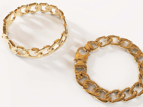 LAUD Gold Bracelet - Ultra HD 3D Jewelry Model 3D Model