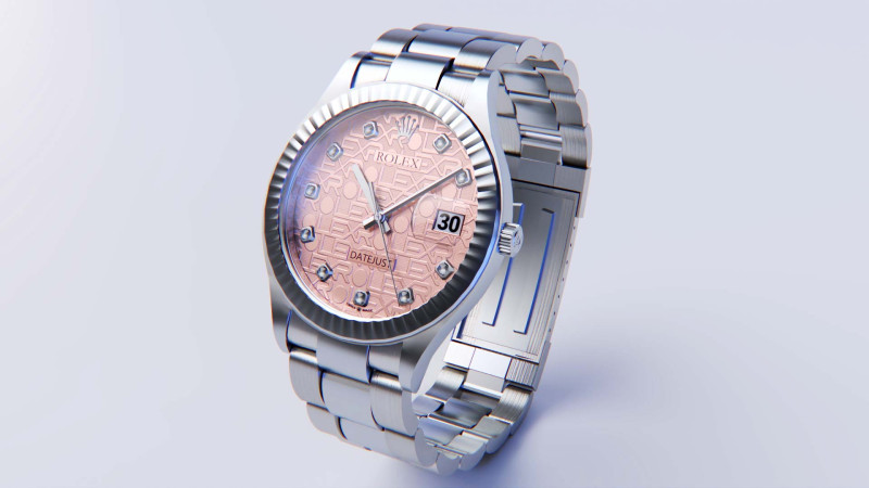 Datejust Rose Gold - Ultra HD 3D Watch Model 3D Modell .c4d .max .obj .3ds .fbx .stl .blend