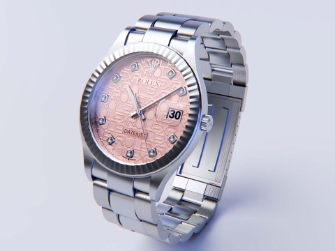 Datejust Rose Gold - Ultra HD 3D Watch Model 3D Modell
