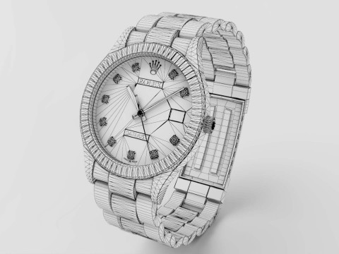 Datejust Rose Gold - Ultra HD 3D Watch Model 3D Modell