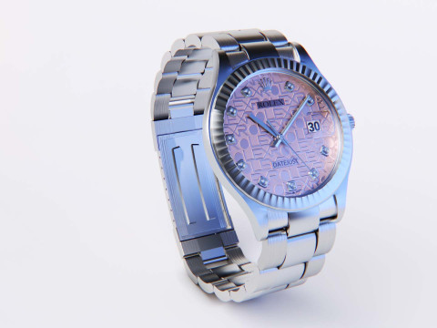 Datejust Rose Gold - Ultra HD 3D Watch Model 3D Modell