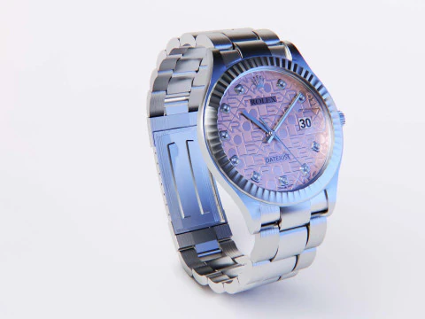 Datejust Rose Gold - Ultra HD 3D Watch Model 3D Model