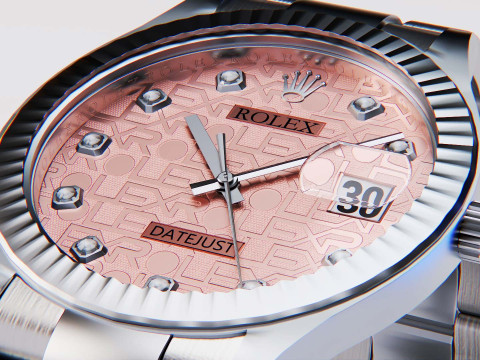 Datejust Rose Gold - Ultra HD 3D Watch Model 3D Modell