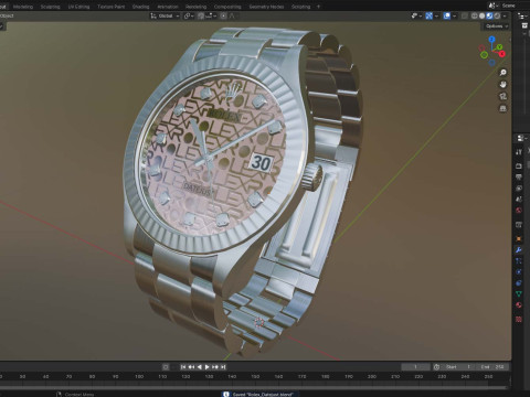 Datejust Rose Gold - Ultra HD 3D Watch Model 3D Modell