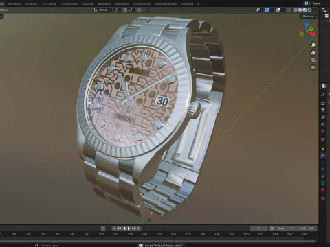 Datejust Rose Gold - Ultra HD 3D Watch Model 3D Model