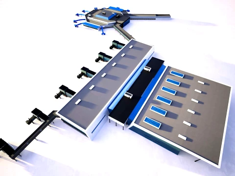 Bergen Airport Flesland Terminal Exterior Only Low-Poly 3D Model