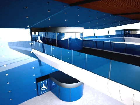 Bergen Airport Flesland Terminal Exterior Only Low-Poly 3D Model