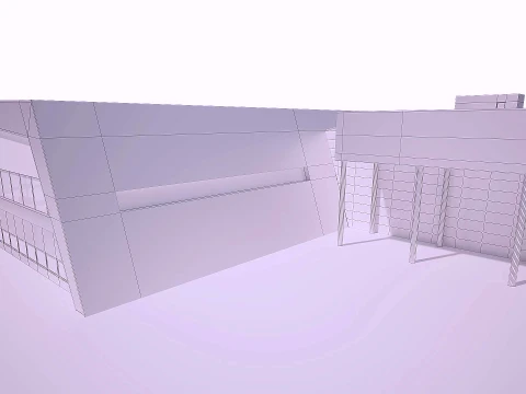 Bergen Airport Flesland Terminal Exterior Only Low-Poly 3D Model