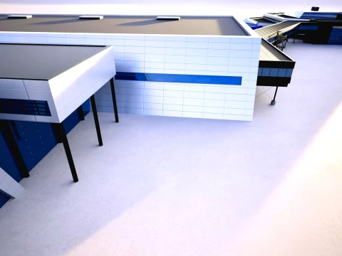 Bergen Airport Flesland Terminal Exterior Only Low-Poly 3D Model