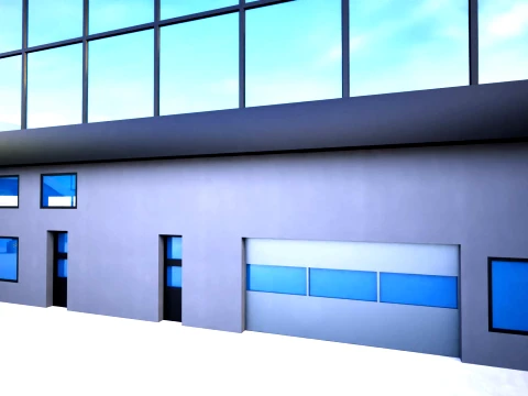 Bergen Airport Flesland Terminal Exterior Only Low-Poly 3D Model