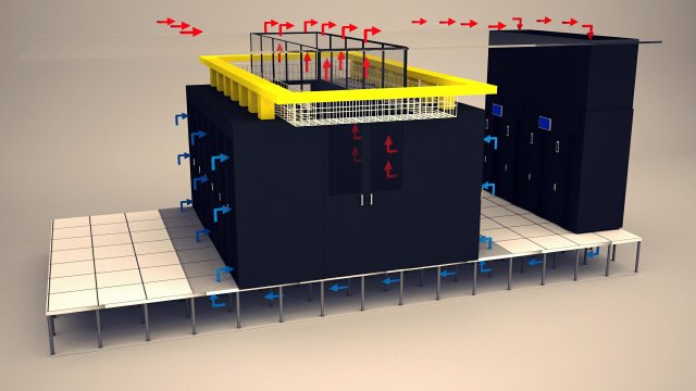 data communication server room 2 3D Модель .c4d .max .obj .3ds .fbx .stl .blend 