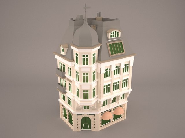 Bank building 3D 모델 .c4d .max .obj .3ds .fbx .stl .blend 