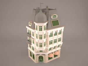 Bank building Modelo 3D