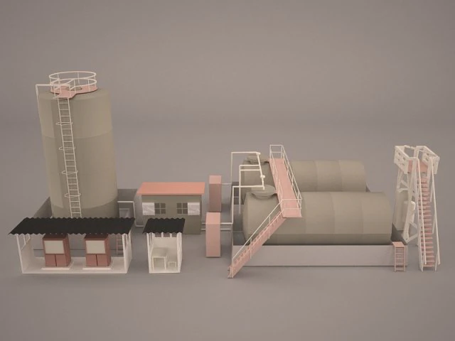Factory 3D Model .c4d .max .obj .3ds .fbx .stl .blend 