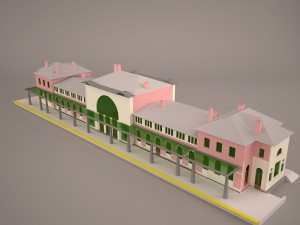 Railway station 3D Model