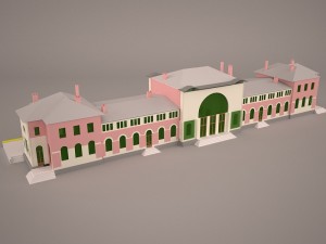 Railway station 3D Model