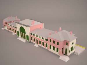 Railway station 3D Model