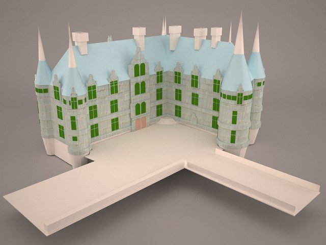 Castle 1 3D Model .c4d .max .obj .3ds .fbx .stl .blend 