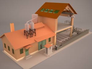 Sawmill exterior 3D Model