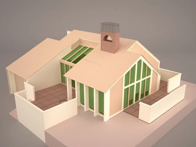 Modern house 1 3D Model .c4d .max .obj .3ds .fbx .stl .blend 