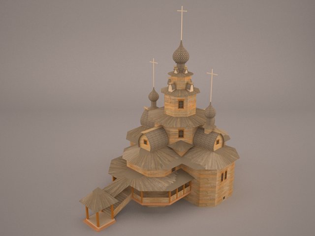 Church 1 3D Model .c4d .max .obj .3ds .fbx .stl .blend 