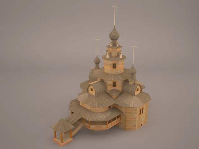 Church 1 3D Model .c4d .max .obj .3ds .fbx .stl .blend