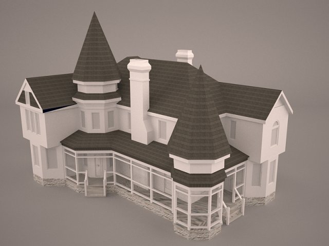 Victorian house 3D Model .c4d .max .obj .3ds .fbx .stl .blend 