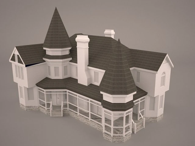 Victorian house 3D Model .c4d .max .obj .3ds .fbx .stl .blend 