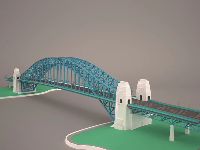 Sydney harbour bridge 3D Model .c4d .max .obj .3ds .fbx .stl .blend