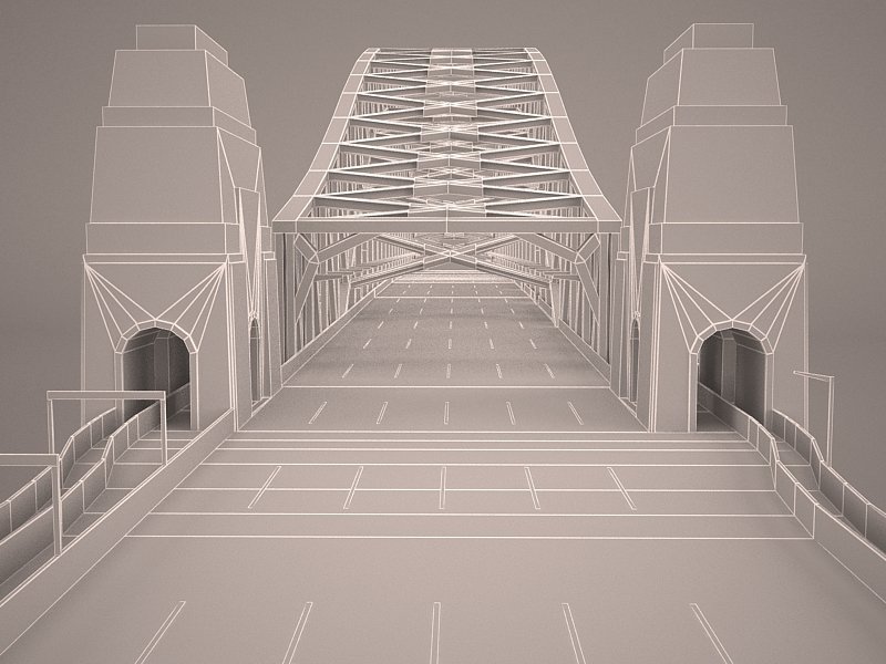 Sydney Harbour Bridge 3D Model in Bridge 3DExport