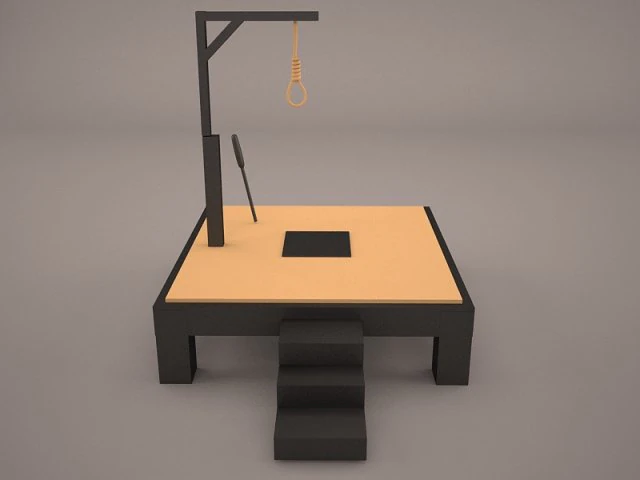Gallows 3D Model .c4d .max .obj .3ds .fbx .stl .blend