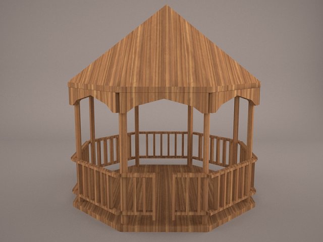 Gazebo 3D Model .c4d .max .obj .3ds .fbx .stl .blend 