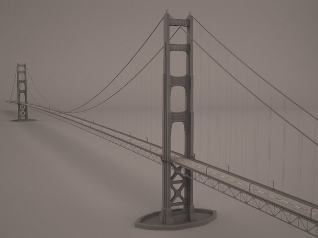 Golden gate bridge Modelo 3D .c4d .max .obj .3ds .fbx .stl .blend 